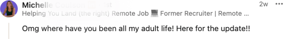 A woman’s LinkedIn comment about Nadi