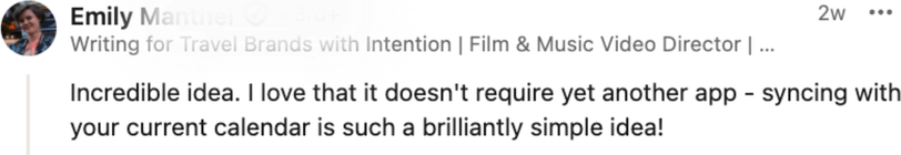 A woman’s LinkedIn comment about Nadi