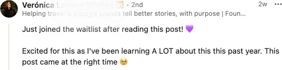 A woman’s LinkedIn comment about Nadi